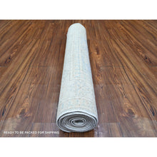 Load image into Gallery viewer, 3&#39;1&quot;x10&#39; Spanish Gray With Lexicon Ivory, High Grade Wool, Vegetable Dyes, Peshawar Washed Out Faded Designs, Hand Knotted, Runner Oriental Rug FWR449754