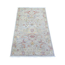 Load image into Gallery viewer, 3&#39;1&quot;x5&#39; Goose Gray, Bidjar Garus Design with Narrow Border, Organic Wool, Hand Knotted, Vegetable Dyes, Oriental Rug FWR449814