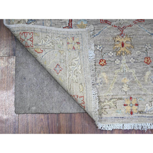 3'1"x5' Goose Gray, Bidjar Garus Design with Narrow Border, Organic Wool, Hand Knotted, Vegetable Dyes, Oriental Rug FWR449814