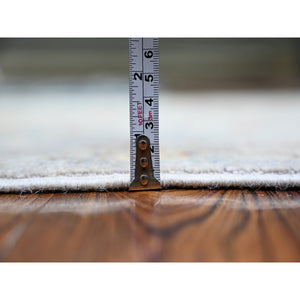 3'1"x5' Goose Gray, Bidjar Garus Design with Narrow Border, Organic Wool, Hand Knotted, Vegetable Dyes, Oriental Rug FWR449814