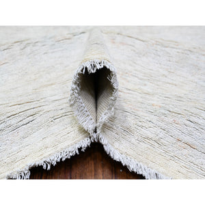 12'x14'3" Feather White, Hand Knotted Peshawar with Washed Out Faded Design, Natural Dyes, Densely Woven, High Grade Wool, Oversized Oriental Rug FWR449826