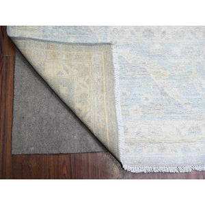 11'9"x14'4" Chrome Gray, Natural Dyes, Washed Out Peshawar, High Grade Wool, Hand Knotted, Oversized Oriental Rug FWR449832