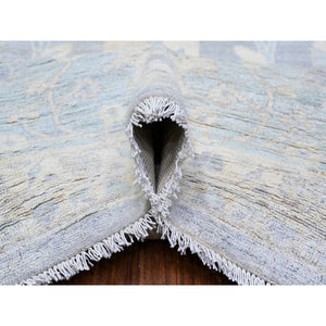 11'9"x14'4" Chrome Gray, Natural Dyes, Washed Out Peshawar, High Grade Wool, Hand Knotted, Oversized Oriental Rug FWR449832