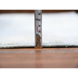 11'9"x14'4" Chrome Gray, Natural Dyes, Washed Out Peshawar, High Grade Wool, Hand Knotted, Oversized Oriental Rug FWR449832
