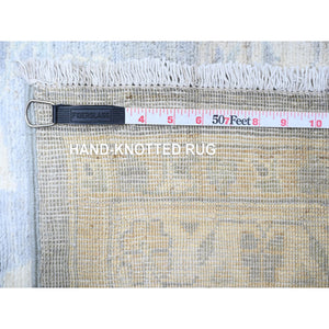 11'9"x14'4" Chrome Gray, Natural Dyes, Washed Out Peshawar, High Grade Wool, Hand Knotted, Oversized Oriental Rug FWR449832