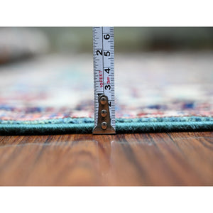 6'x8'9" Myrtle Green, 100% Wool, Vegetable Dyes, Afghan Super Kazak With All Over Medallions, Hand Knotted, Oriental Rug FWR449868