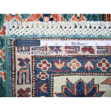 Load image into Gallery viewer, 6&#39;x8&#39;9&quot; Myrtle Green, 100% Wool, Vegetable Dyes, Afghan Super Kazak With All Over Medallions, Hand Knotted, Oriental Rug FWR449868