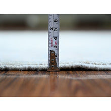 Load image into Gallery viewer, 4&#39;x9&#39;9&quot; Cloud Gray, Hand Knotted, Washed Out Peshawar With Faded Designs, Vegetable Dyes, Organic And Soft Wool, Wide Runner Oriental Rug FWR449898