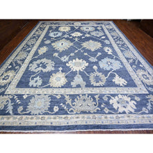 Load image into Gallery viewer, 12&#39;1&quot;x15&#39;7&quot; Everton Blue, Hand Knotted, Afghan Angora Oushak With All Over Motifs, Pure Wool, Oversized Oriental Rug FWR449994