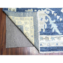 Load image into Gallery viewer, 12&#39;1&quot;x15&#39;7&quot; Everton Blue, Hand Knotted, Afghan Angora Oushak With All Over Motifs, Pure Wool, Oversized Oriental Rug FWR449994