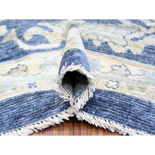 Load image into Gallery viewer, 12&#39;1&quot;x15&#39;7&quot; Everton Blue, Hand Knotted, Afghan Angora Oushak With All Over Motifs, Pure Wool, Oversized Oriental Rug FWR449994