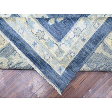 Load image into Gallery viewer, 12&#39;1&quot;x15&#39;7&quot; Everton Blue, Hand Knotted, Afghan Angora Oushak With All Over Motifs, Pure Wool, Oversized Oriental Rug FWR449994