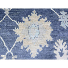 Load image into Gallery viewer, 12&#39;1&quot;x15&#39;7&quot; Everton Blue, Hand Knotted, Afghan Angora Oushak With All Over Motifs, Pure Wool, Oversized Oriental Rug FWR449994