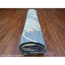 Load image into Gallery viewer, 12&#39;1&quot;x15&#39;7&quot; Everton Blue, Hand Knotted, Afghan Angora Oushak With All Over Motifs, Pure Wool, Oversized Oriental Rug FWR449994