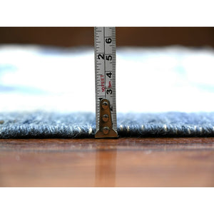 12'1"x15'7" Everton Blue, Hand Knotted, Afghan Angora Oushak With All Over Motifs, Pure Wool, Oversized Oriental Rug FWR449994