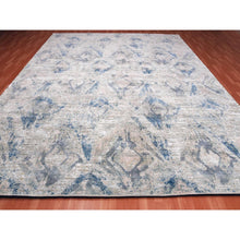 Load image into Gallery viewer, 12&#39;1&quot;x15&#39;2&quot; Hand Knotted Ivory Large Elements With Pastels Modern Silk With Textured Wool Oversized Oriental Rug FWR450072