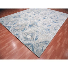 Load image into Gallery viewer, 12&#39;1&quot;x15&#39;2&quot; Hand Knotted Ivory Large Elements With Pastels Modern Silk With Textured Wool Oversized Oriental Rug FWR450072