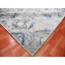 Load image into Gallery viewer, 12&#39;1&quot;x15&#39;2&quot; Hand Knotted Ivory Large Elements With Pastels Modern Silk With Textured Wool Oversized Oriental Rug FWR450072