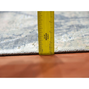 12'1"x15'2" Hand Knotted Ivory Large Elements With Pastels Modern Silk With Textured Wool Oversized Oriental Rug FWR450072