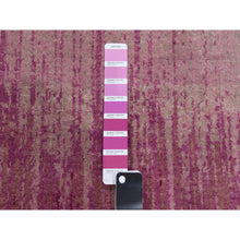Load image into Gallery viewer, 4&#39;1&quot;x6&#39;2&quot; Hand Knotted Pink Vertical Ombre Design Natural Wool Oriental Rug FWR450132