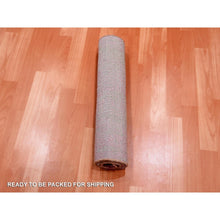 Load image into Gallery viewer, 4&#39;1&quot;x6&#39;2&quot; Hand Knotted Pink Vertical Ombre Design Natural Wool Oriental Rug FWR450132