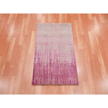 Load image into Gallery viewer, 2&#39;x3&#39;2&quot; Hand Knotted Pink Vertical Ombre Design Natural Wool Mat Oriental Rug FWR450144