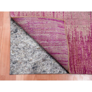 2'x3'2" Hand Knotted Pink Vertical Ombre Design Natural Wool Mat Oriental Rug FWR450144