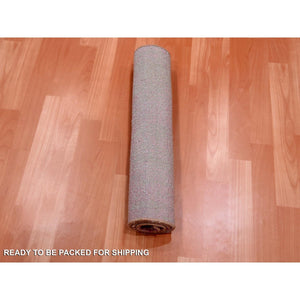 2'x3'2" Hand Knotted Pink Vertical Ombre Design Natural Wool Mat Oriental Rug FWR450144
