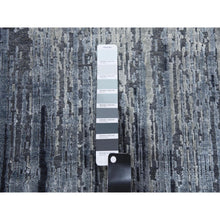 Load image into Gallery viewer, 4&#39;x6&#39; Hand Knotted Gray Vertical Ombre Design Pure Silk with Textured Wool Oriental Rug FWR450168