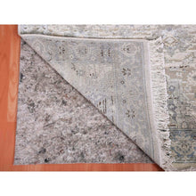 Load image into Gallery viewer, 3&#39;x5&#39;2&quot; Gray, Hand Knotted Oushak With Geometric Motif, Pure Silk And Textured Wool, Oriental Rug FWR450222