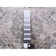 Load image into Gallery viewer, 3&#39;x5&#39;2&quot; Gray, Hand Knotted Oushak With Geometric Motif, Pure Silk And Textured Wool, Oriental Rug FWR450222