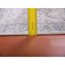 Load image into Gallery viewer, 3&#39;x5&#39;2&quot; Gray, Hand Knotted Oushak With Geometric Motif, Pure Silk And Textured Wool, Oriental Rug FWR450222