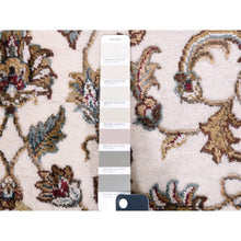Load image into Gallery viewer, 4&#39;1&quot;x6&#39; Ivory, Hand Knotted, Rajasthan, With All Over Leaf Design, Thick And Plush, Wool And Silk, Oriental Rug FWR450276