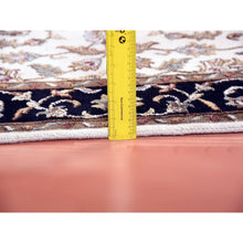 Load image into Gallery viewer, 4&#39;1&quot;x6&#39; Ivory, Hand Knotted, Rajasthan, With All Over Leaf Design, Thick And Plush, Wool And Silk, Oriental Rug FWR450276