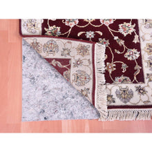 Load image into Gallery viewer, 2&#39;8&quot;x14&#39;1&quot; Burgundy Red, Rajasthan, Thick And Plush, Wool And Silk, Hand Knotted, Oriental, Runner Rug FWR450336