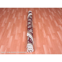 Load image into Gallery viewer, 6&#39;1&quot;x6&#39;1&quot; Ivory, Wool And Silk, Hand Knotted, Rajasthan, All Over Leaf Design, Thick And Plush, Oriental, Round Rug FWR450378