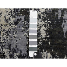 Load image into Gallery viewer, 8&#39;2&quot;x8&#39;2&quot; Charcoal Gray Wool And Silk Abstract Design  Denser Weave Persian Knot Hand Knotted Round Oriental Rug FWR450522