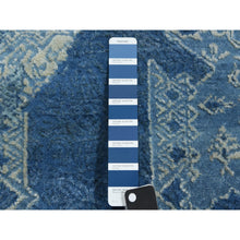 Load image into Gallery viewer, 12&#39;1&#39;x12&#39;1&quot; Blue Hand Knotted Jewellery Design With Soft Colors Wool And Pure Silk Round Oriental Rug FWR450540