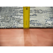 Load image into Gallery viewer, 8&#39;2&quot;x8&#39;2&quot; Charcoal Gray Abstract Design Wool And Silk Denser Weave Persian Knot Hand Knotted Oriental Square Rug FWR450558