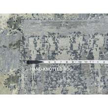 Load image into Gallery viewer, 8&#39;2&quot;x8&#39;2&quot; Charcoal Gray Abstract Design Wool And Silk Denser Weave Persian Knot Hand Knotted Oriental Square Rug FWR450558