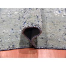 Load image into Gallery viewer, 12&#39;x18&#39; Denim Blue, Modern Dissipating Design, Hand Knotted Pure Silk And Wool, Oversized Oriental Rug FWR450600