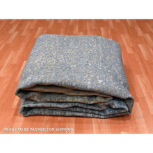 Load image into Gallery viewer, 12&#39;x18&#39; Denim Blue, Modern Dissipating Design, Hand Knotted Pure Silk And Wool, Oversized Oriental Rug FWR450600