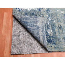 Load image into Gallery viewer, 12&#39;2&quot;x15&#39;1&quot; Oceanic Blue, Abstract Design Hi-low Pile, Denser Weave Hand Knotted Pure Silk And Wool, Oversized Oriental Rug FWR450612