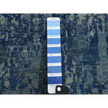 Load image into Gallery viewer, 12&#39;2&quot;x15&#39;1&quot; Oceanic Blue, Abstract Design Hi-low Pile, Denser Weave Hand Knotted Pure Silk And Wool, Oversized Oriental Rug FWR450612