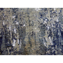 Load image into Gallery viewer, 12&#39;2&quot;x15&#39;1&quot; Oceanic Blue, Abstract Design Hi-low Pile, Denser Weave Hand Knotted Pure Silk And Wool, Oversized Oriental Rug FWR450612