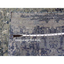 Load image into Gallery viewer, 12&#39;2&quot;x15&#39;1&quot; Oceanic Blue, Abstract Design Hi-low Pile, Denser Weave Hand Knotted Pure Silk And Wool, Oversized Oriental Rug FWR450612