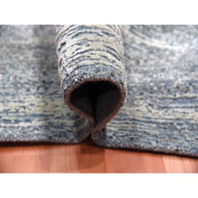 Load image into Gallery viewer, 12&#39;x15&#39; Blue Oceanic Pure Silk And Wool Striae Design Hand Knotted Oriental Oversized Rug FWR450618