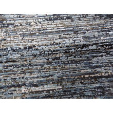 Load image into Gallery viewer, 12&#39;x15&#39; Blue Oceanic Pure Silk And Wool Striae Design Hand Knotted Oriental Oversized Rug FWR450618
