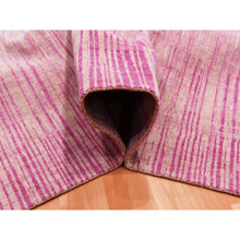Load image into Gallery viewer, 10&#39;x14&#39;3&quot; Pink Natural Wool Hand Knotted Vertical Ombre Design Oriental Rug FWR450636