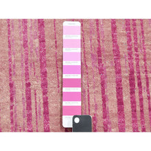 Load image into Gallery viewer, 10&#39;x14&#39;3&quot; Pink Natural Wool Hand Knotted Vertical Ombre Design Oriental Rug FWR450636